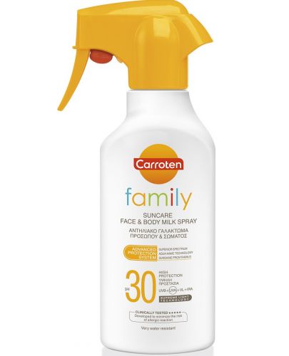 Carroten Family Слънцезащитно мляко-спрей, SPF30, 270 ml - 1