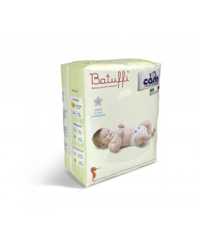 Бебешки пелени Cam - Batuffi Diapers, Размер 5, 10 броя - 1