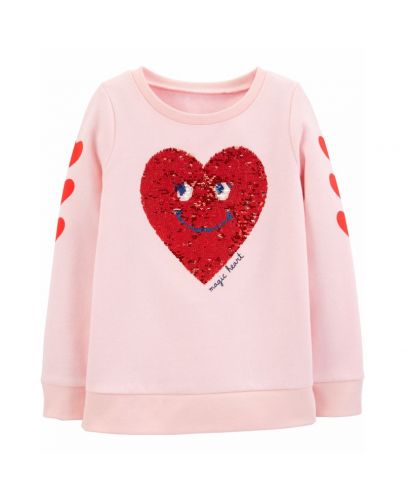 Блуза Carter's - Сърце с пайети, размер 4-5 години - 1