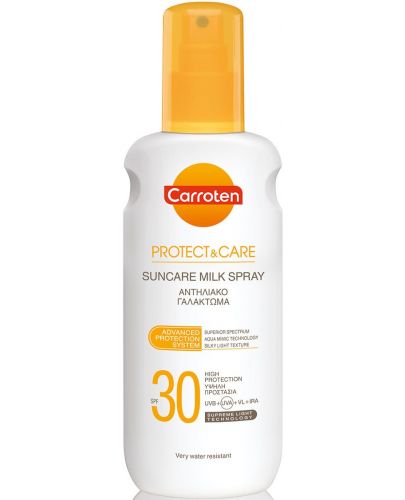 Carroten Protect & Care Слънцезащитно мляко-спрей, SPF30, 200 ml - 1