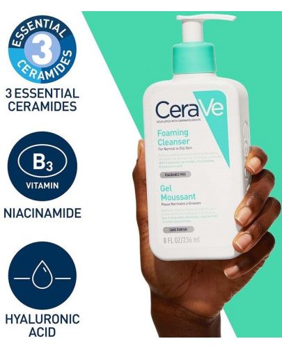 CeraVe Комплект - Измиваща гел-пяна за лице и тяло, 2 x 236 ml - 4