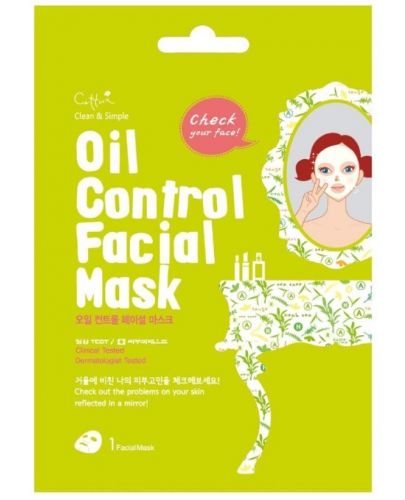 Cettua Регулираща омазняването лист маска за лице Oil Control, 1 брой - 1