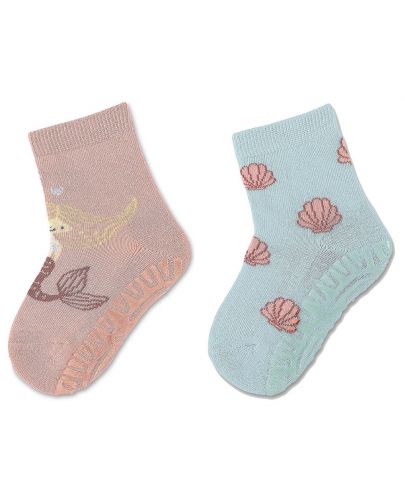 Чорапи със силиконова подметка Sterntaler - С русалка, 25/26 размер, 3-4 години, 2 чифта - 1