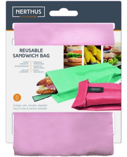 Чанта за храна тип джоб Nerthus - Розова, 29.5 x 10.5 cm - 4
