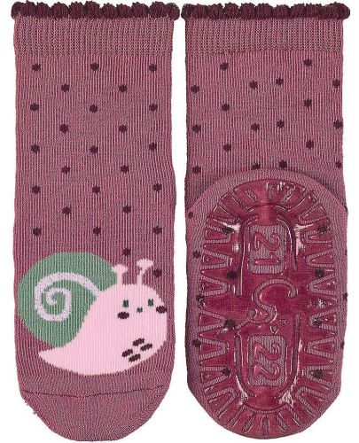 Чорапи със силиконова подметка Sterntaler - С охлювче, 23/24 размер, розови - 1