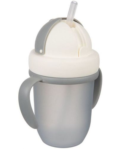 Чаша с Flip-top сламка Canpol babies - Matte Pastels,  210 ml, сива - 2