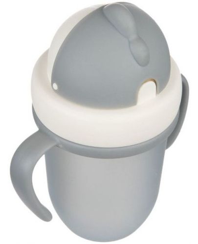 Чаша с Flip-top сламка Canpol babies - Matte Pastels,  210 ml, сива - 4