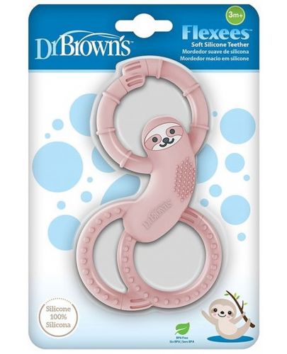 Чесалка за венци Dr. Brown`s - Ленивец, розова - 2