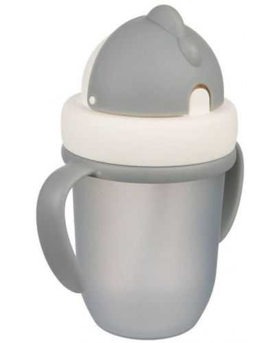 Чаша с Flip-top сламка Canpol babies - Matte Pastels,  210 ml, сива - 3