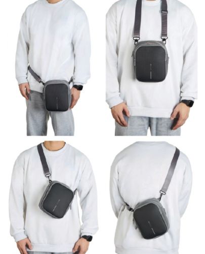 Чанта за през рамо XD Design - Boxy Sling, черна - 11