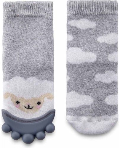 Чорапи с чесалка за зъби BabyJem - Boys, 6-12 месеца, Grey - 1