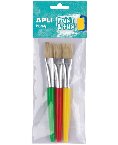 Комплект четки за рисуване APLI - 3 броя плоски - 1