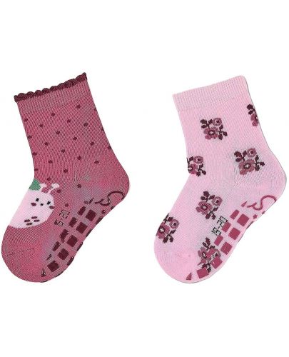 Чорапи с бутончета Sterntaler - С охлюв, розови, 2 чифта, 21/22, 18-24 месеца - 1