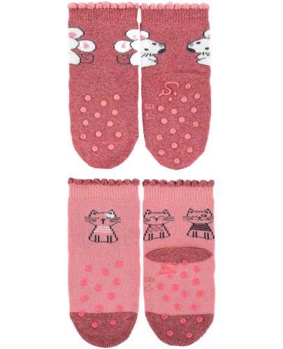 Чорапи със силиконови бутончета Sterntaler - Мишле, 21/22 размер, 18-24 месеца, 2 чифта - 2