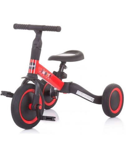 Триколка/ балансно колело Chipolino 2 в 1 Смарти - Черно и червено - 1
