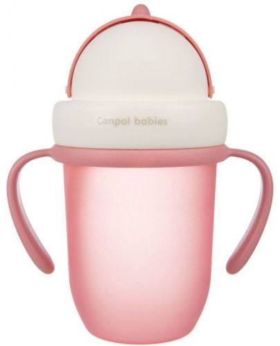 Чаша с Flip-top сламка Canpol babies - Matte Pastels,  210 ml, розова - 5