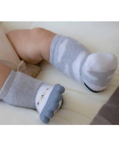 Чорапи с чесалка за зъби BabyJem - Boys, 6-12 месеца, Grey - 3