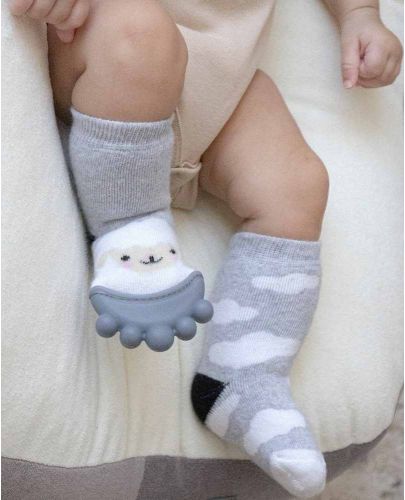 Чорапи с чесалка за зъби BabyJem - Boys, 6-12 месеца, Grey - 2