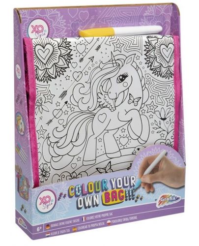 Чанта за оцветяване Grafix - Пони, с 4 маркера - 1