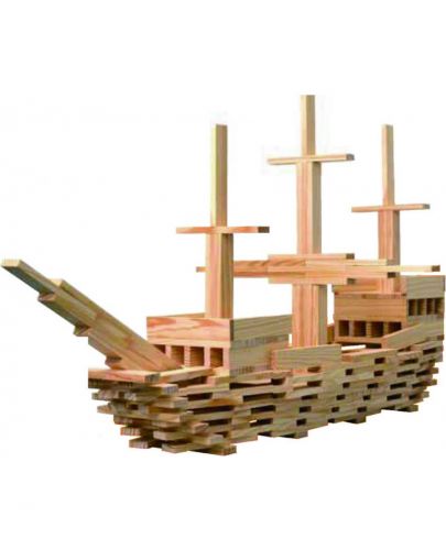 Строител от дървени блокчета Classic World - 250 части - 2