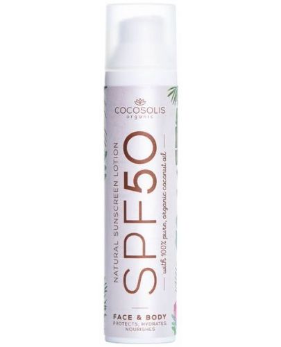 Cocosolis Sunscreen Натурален слънцезащитен лосион, SPF 50, 100 g - 1
