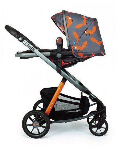 Бебешка количка Cosatto Giggle Quad - Charcoal Mister Fox, с чанта, кошница и адаптери - 3