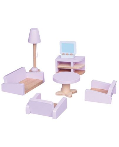 Комплект дървени мини мебели Lelin - Обзавеждане за хол - 1