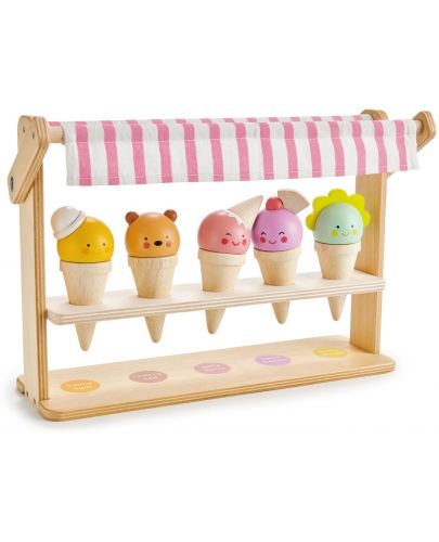 Дървена играчка Tender Leaf Toys - Щанд за сладолед, усмивки и фунийки - 4