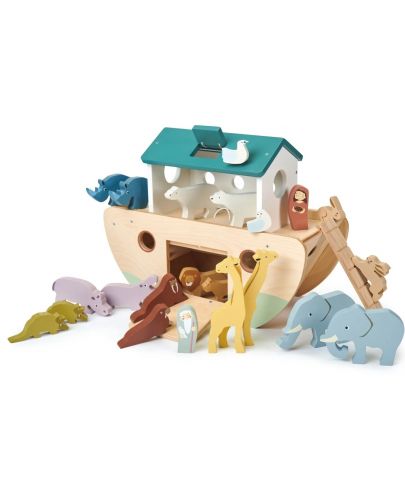 Дървен комплект фигурки Tender Leaf Toys - Ноев ковчег с животни - 2