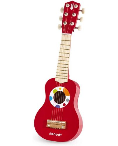 Дървена музикална играчка Janod - Моята първа китара, Confetti - 1