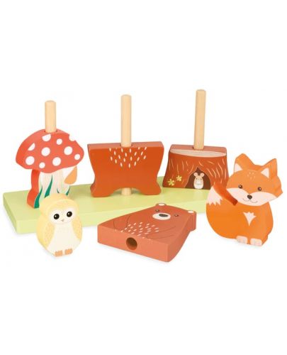Дървена играчка за нанинзване Orange Tree Toys - Горски животни - 2