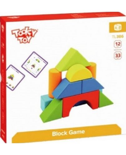 Дървена игра Tooky toy - Геометрични фигури  - 5