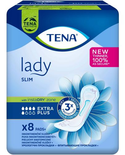 Дамски урологични превръзки Tena Lady Slim - Extra Plus, 8 броя - 1