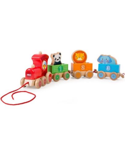 Дървена играчка Bigjigs - Сензорен влак - 1