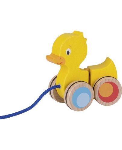 Дървена играчка Goki - Пате за дърпане - 1