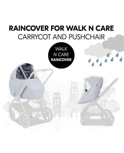 Дъждобран за количка 2 в 1 Hauck - Walk N Care, сив - 6