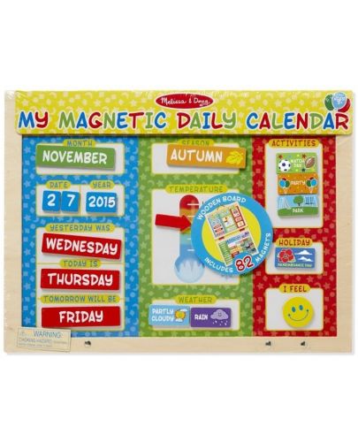 Дървен магнитен календар Melissa & Doug - На английски език - 1