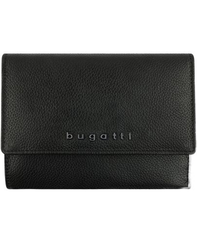 Дамски кожен портфейл Bugatti Bella - Flip, RFID защита, черен - 1