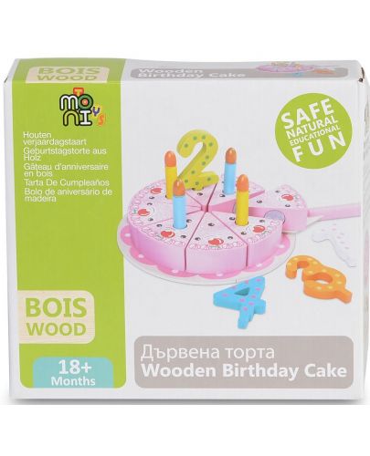 Дървена играчка Moni -  Торта Happy Birthday - 3