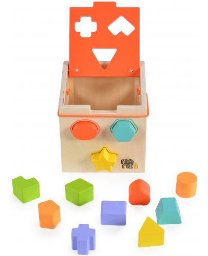 Дървен сортер куб Moni Toys  - 3