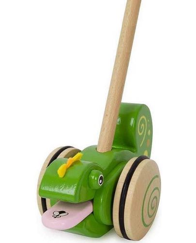 Дървена играчка за бутане Classic World – Хамелеон - 1