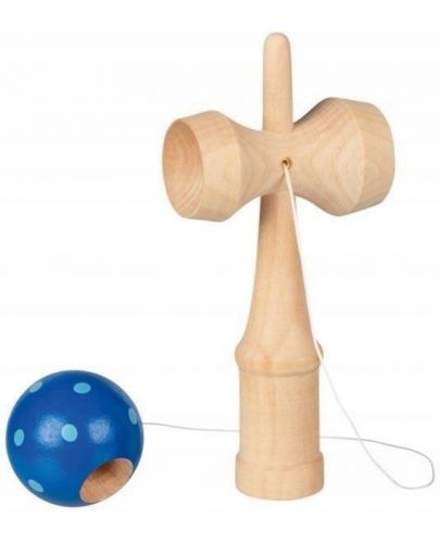 Дървена играчка Goki - Кендама,синя - 1