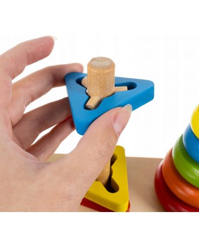 Дървена играчка Iso Trade - Сортер за нанизване - 5