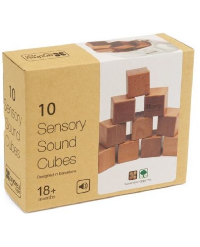 Дървена играчка Andreu toys - Сензорни кубчета - 1