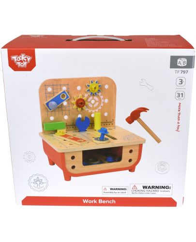 Дървен комплект Tooky Toy - Работилница с инструменти - 5