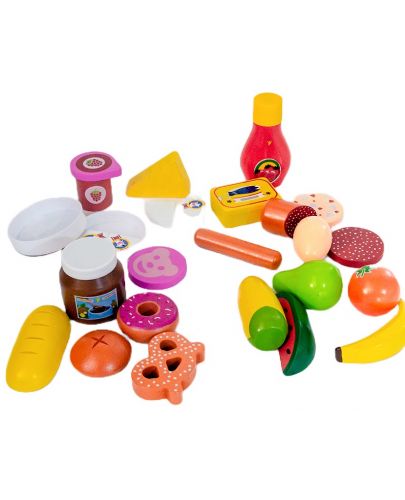 Дървен комплект Acool Toy - Кутии с хранителни продукти - 1
