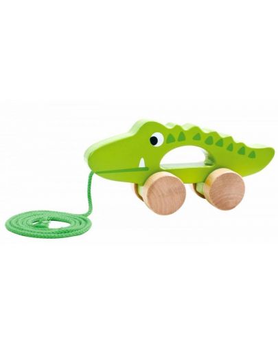 Дървена играчка за дърпане Tooky Toy - Крокодилче - 1