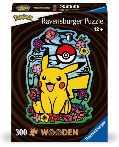 Дървен пъзел Ravensburger от 300 части - Pokémon: Пикачу - 1