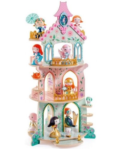 Дървена играчка Djeco Arty Toys - Замък за принцеси, 51 cm - 1