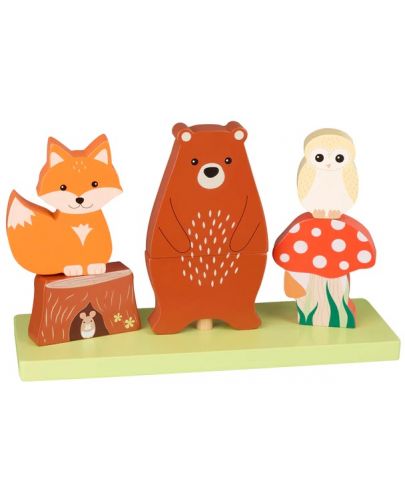 Дървена играчка за нанинзване Orange Tree Toys - Горски животни - 1
